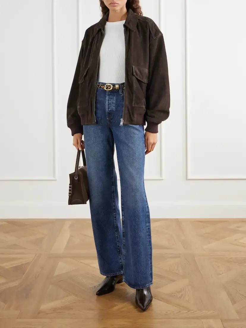 Citizens of Humanity Vivienne Rib-trimmed Suede Jacket | Thumbnail 2 Citizens of Humanity Vivienne Rib-trimmed Suede Jacket | Thumbnail 2