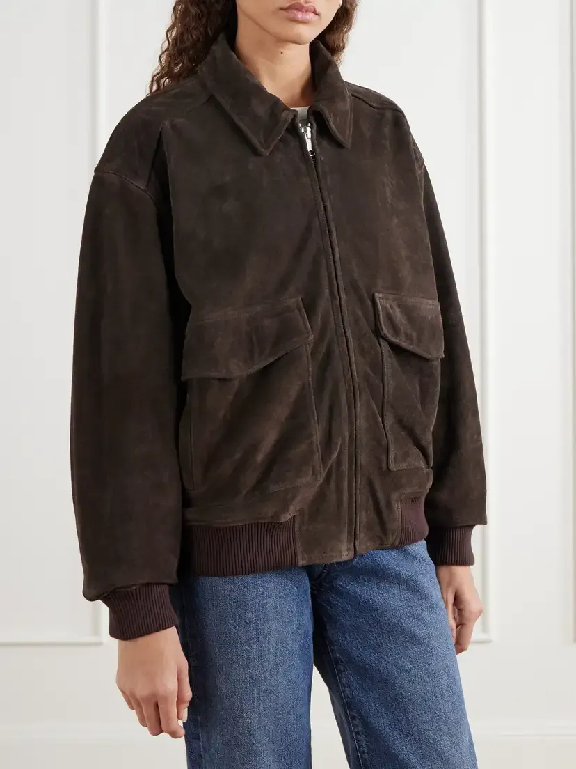Citizens of Humanity Vivienne Rib-trimmed Suede Jacket | Thumbnail 3 Citizens of Humanity Vivienne Rib-trimmed Suede Jacket | Thumbnail 3