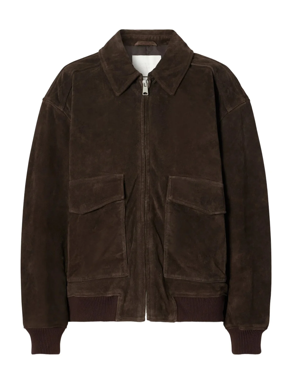 Vivienne Rib-trimmed Suede Jacket