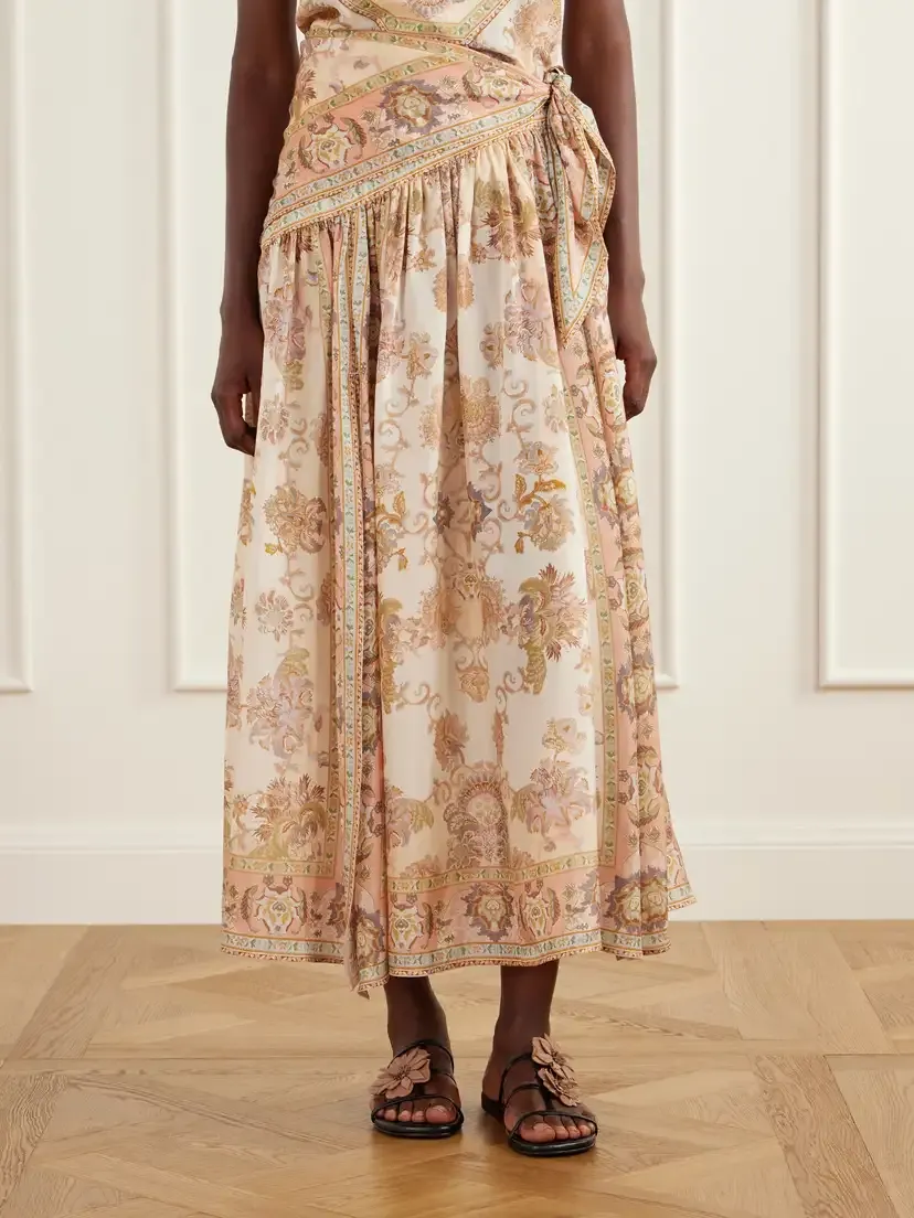 Zimmermann Echo Scarf-detailed Printed Silk Midi Skirt | Thumbnail 3 Zimmermann Echo Scarf-detailed Printed Silk Midi Skirt | Thumbnail 3