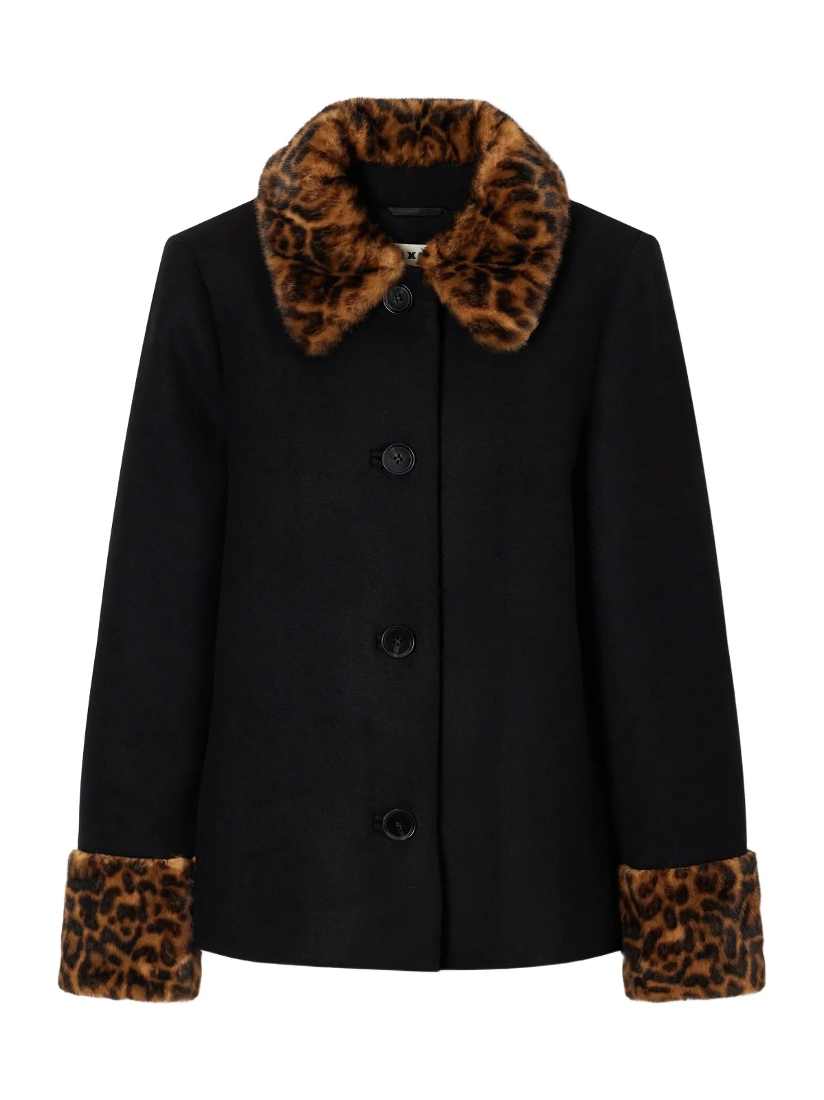 Rixo Aldith Leopard Plush-trimmed Melton Wool-blend Jacket