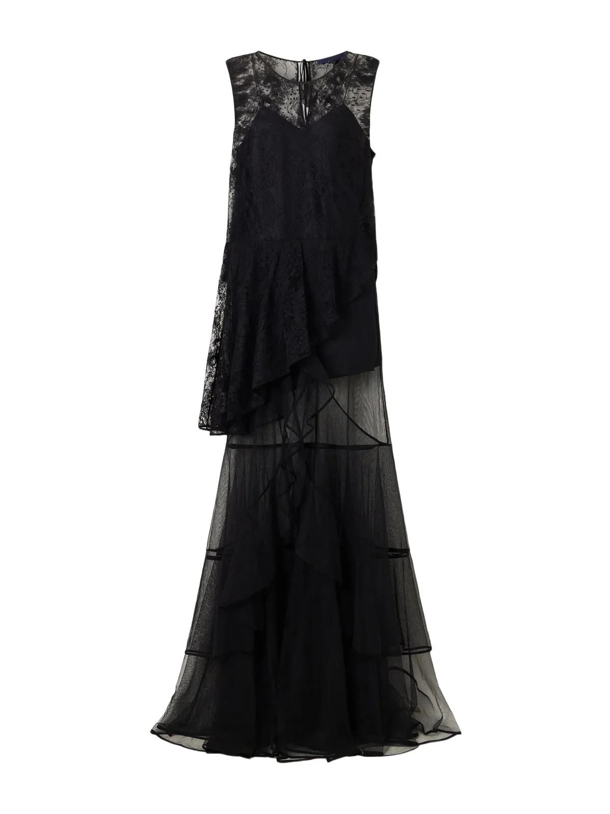 Sharon Wauchob Dana Ruffled Tiered Cotton-blend Lace And Tulle Gown - Black