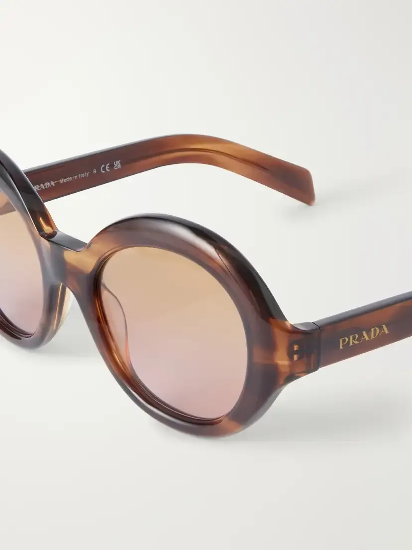 PRADA EYEWEAR Round-frame Tortoiseshell Acetate Sunglasses | Thumbnail 4 PRADA EYEWEAR Round-frame Tortoiseshell Acetate Sunglasses | Thumbnail 4