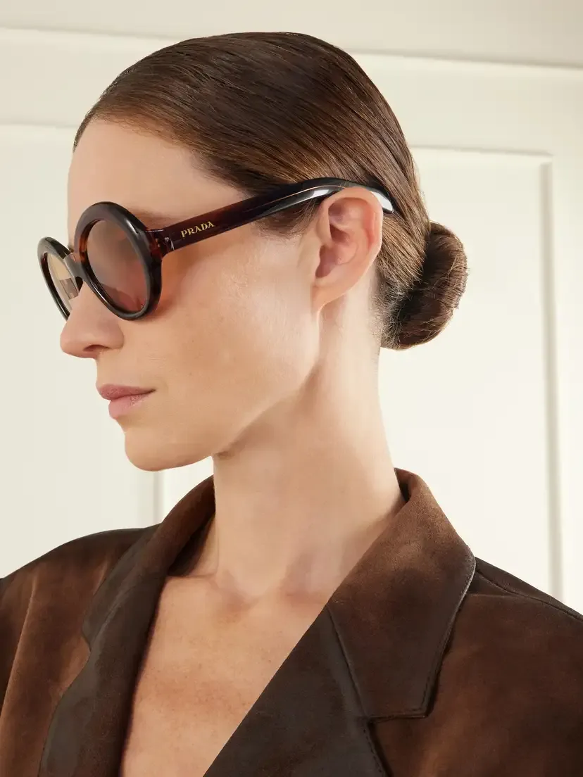 PRADA EYEWEAR Round-frame Tortoiseshell Acetate Sunglasses | Thumbnail 5 PRADA EYEWEAR Round-frame Tortoiseshell Acetate Sunglasses | Thumbnail 5