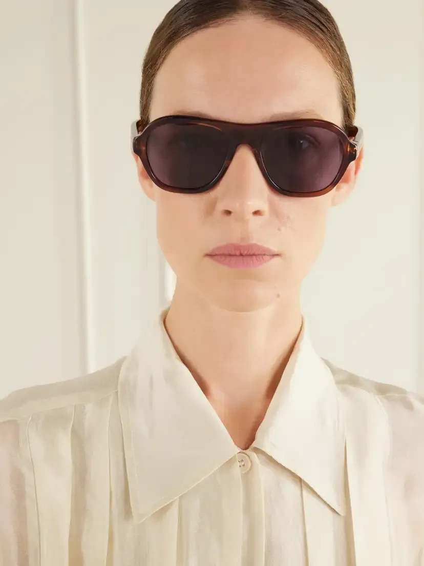 PRADA EYEWEAR Aviator-style Round-frame Tortoiseshell Acetate Sunglasses | Thumbnail 2 PRADA EYEWEAR Aviator-style Round-frame Tortoiseshell Acetate Sunglasses | Thumbnail 2