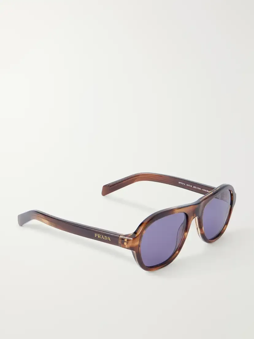 PRADA EYEWEAR Aviator-style Round-frame Tortoiseshell Acetate Sunglasses | Thumbnail 3 PRADA EYEWEAR Aviator-style Round-frame Tortoiseshell Acetate Sunglasses | Thumbnail 3