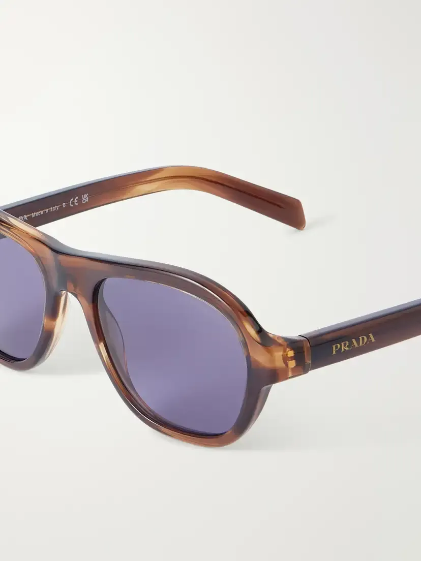 PRADA EYEWEAR Aviator-style Round-frame Tortoiseshell Acetate Sunglasses | Thumbnail 4 PRADA EYEWEAR Aviator-style Round-frame Tortoiseshell Acetate Sunglasses | Thumbnail 4