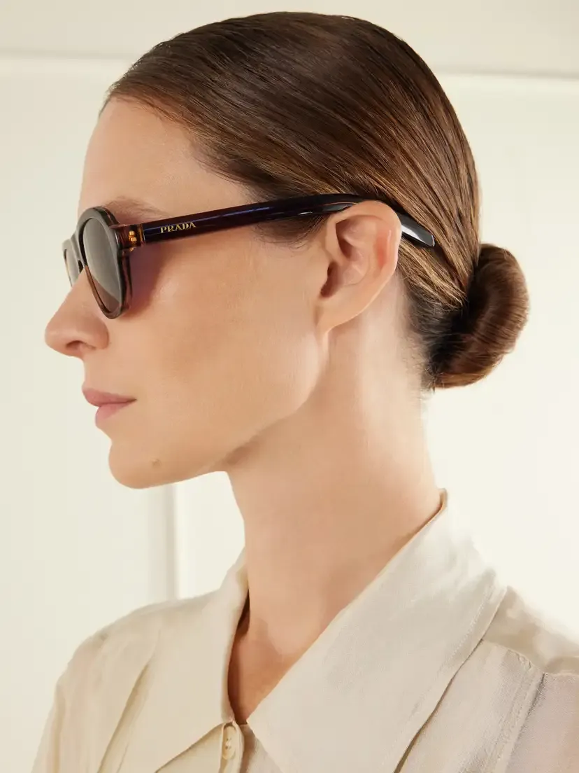 PRADA EYEWEAR Aviator-style Round-frame Tortoiseshell Acetate Sunglasses | Thumbnail 5 PRADA EYEWEAR Aviator-style Round-frame Tortoiseshell Acetate Sunglasses | Thumbnail 5