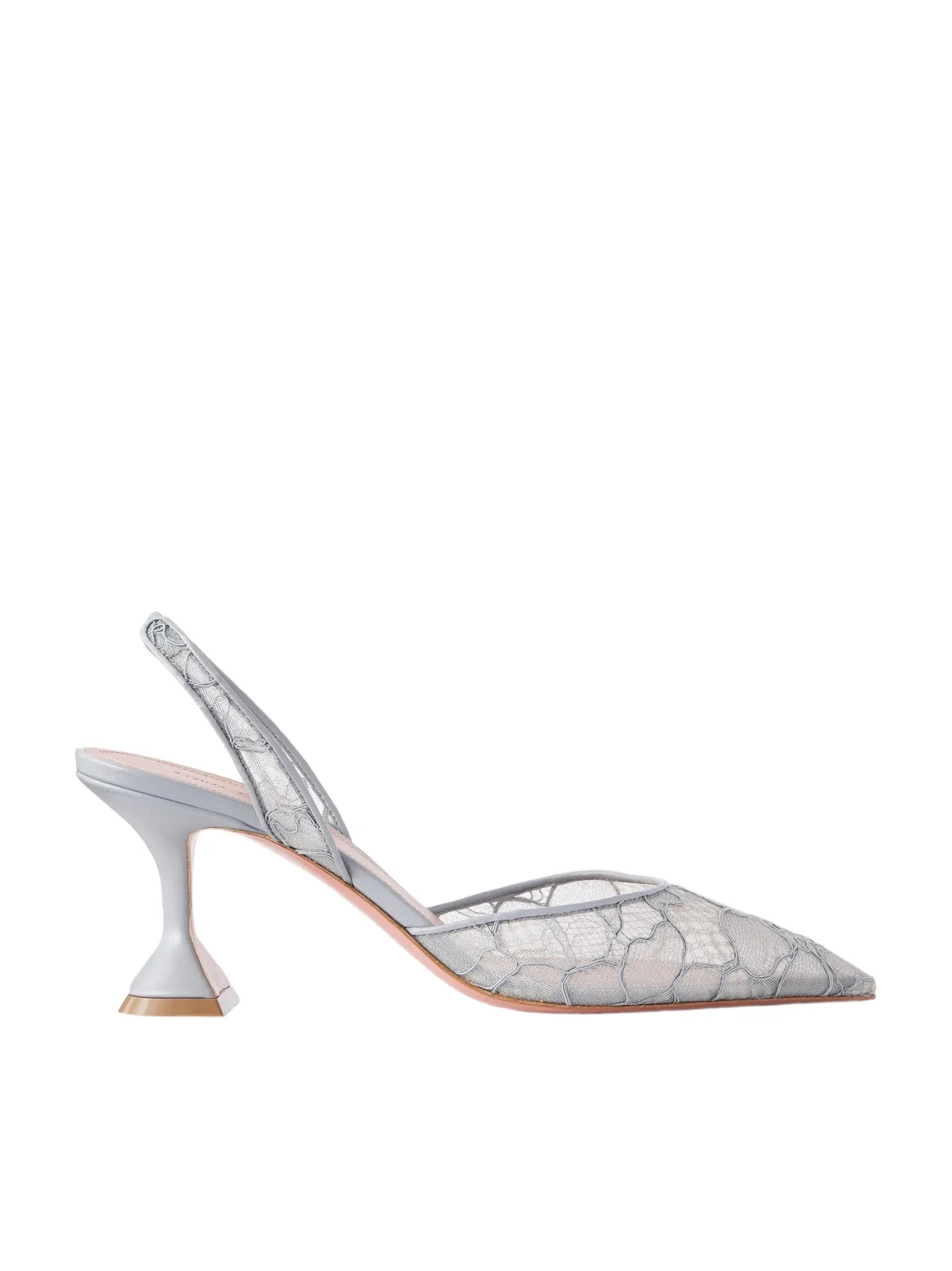 Amina Muaddi Holli 70 Leather-trimmed Lace Slingback Pumps