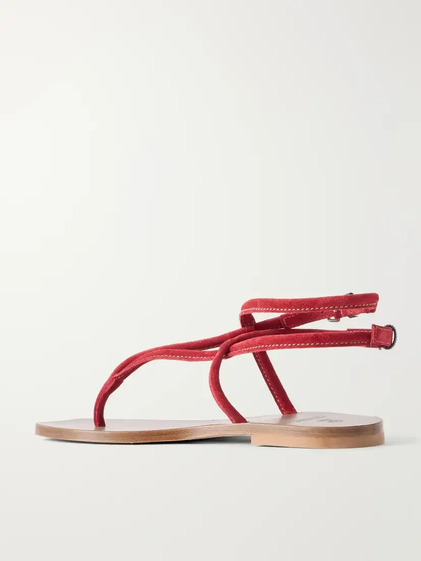Brunello Cucinelli Suede Thong Sandals | Thumbnail 3 Brunello Cucinelli Suede Thong Sandals | Thumbnail 3