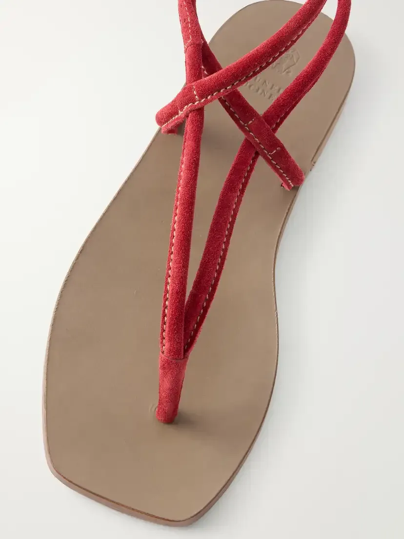 Brunello Cucinelli Suede Thong Sandals | Thumbnail 5 Brunello Cucinelli Suede Thong Sandals | Thumbnail 5