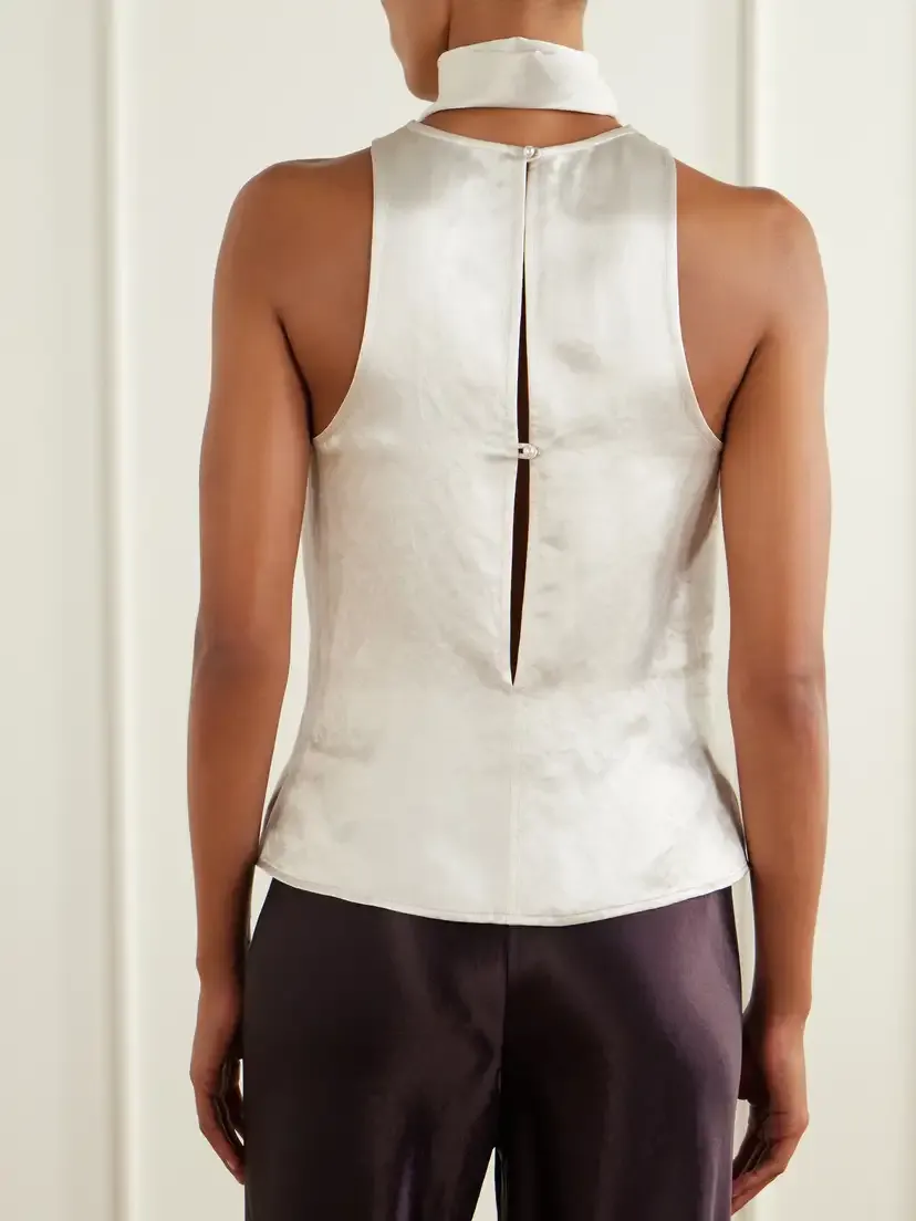 Maria McManus Scarf-detailed Satin Top | Thumbnail 3
