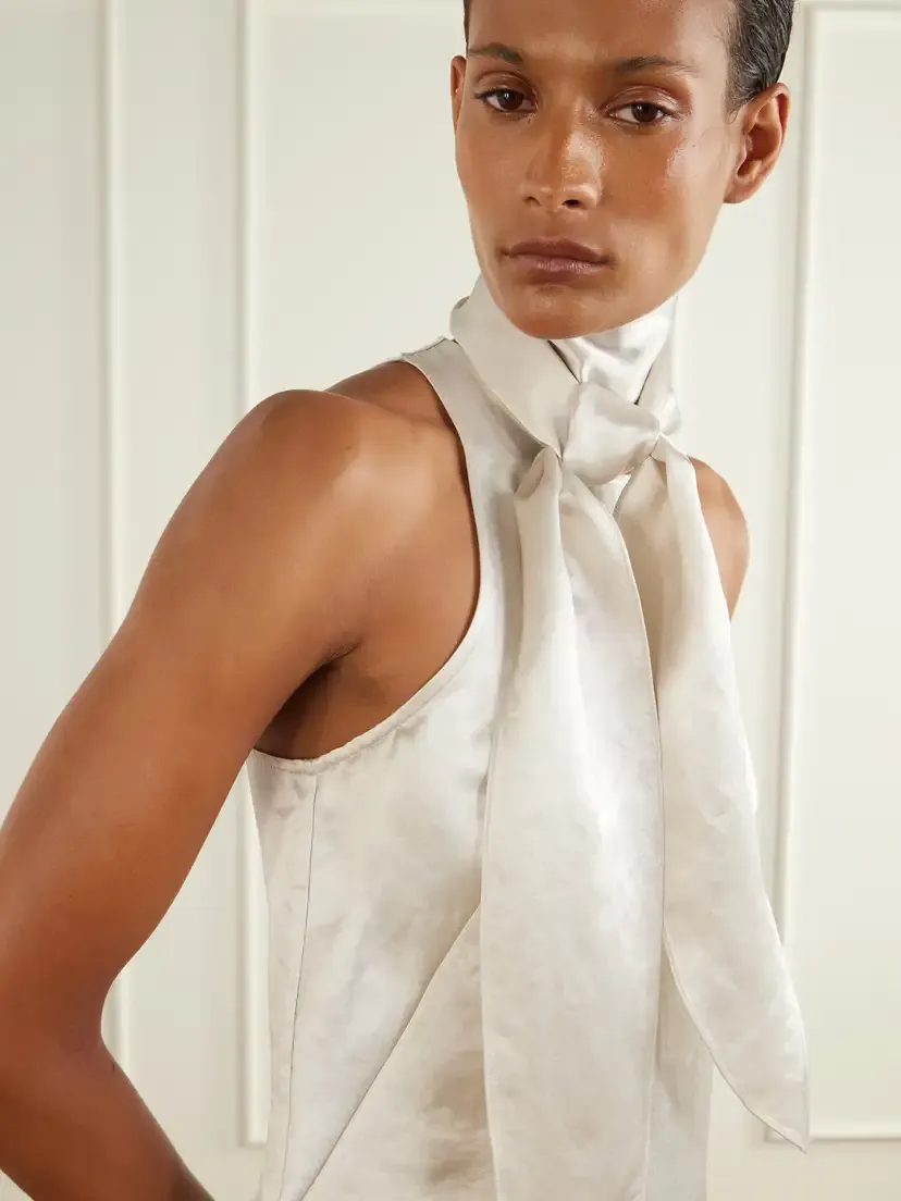 Maria McManus Scarf-detailed Satin Top | Thumbnail 4