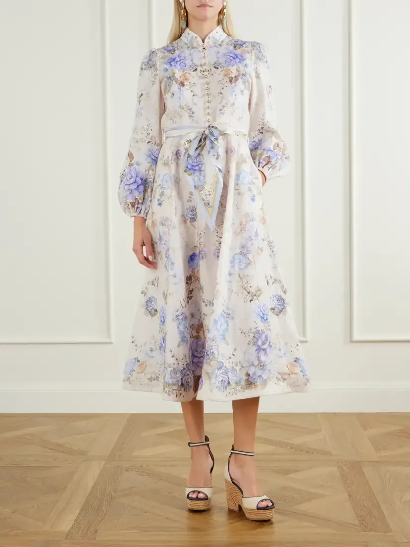 Zimmermann Floral-print Linen Midi Dress | Thumbnail 2