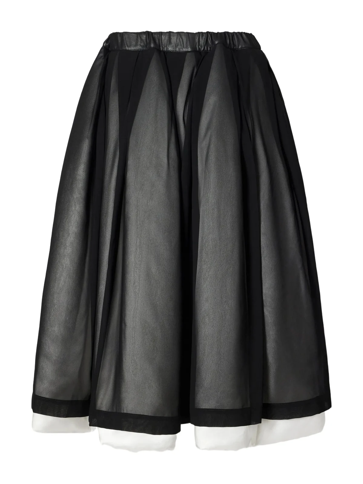 Comme des Garçons Pleated Padded Satin-trimmed Georgette Midi Skirt