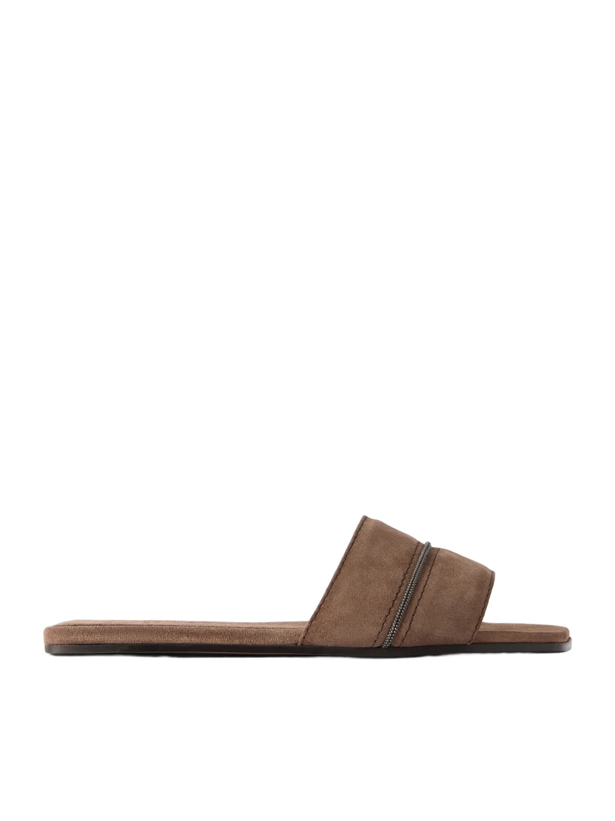 Brunello Cucinelli Monilli-embellished Suede Slides