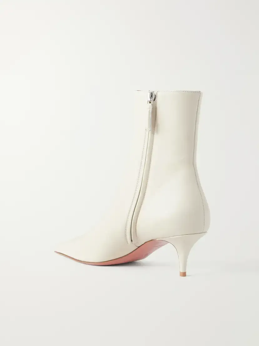 Amina Muaddi Barbara Bootie 55 Leather Ankle Boots | Thumbnail 3