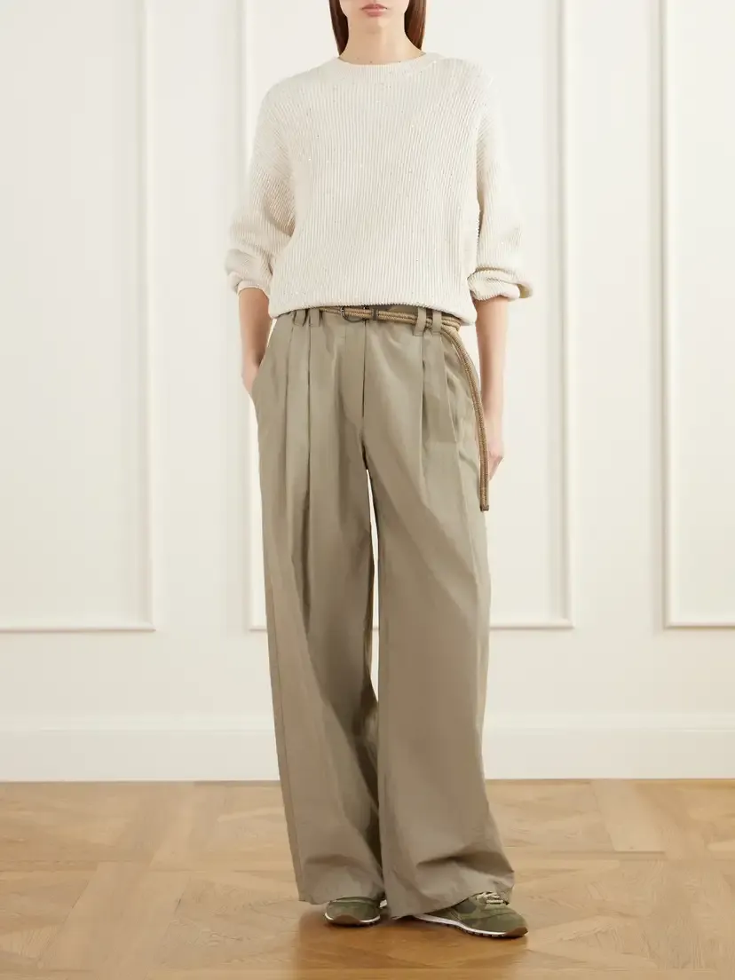 Brunello Cucinelli Sequined Ribbed Cotton Sweater | Thumbnail 2 Brunello Cucinelli Sequined Ribbed Cotton Sweater | Thumbnail 2