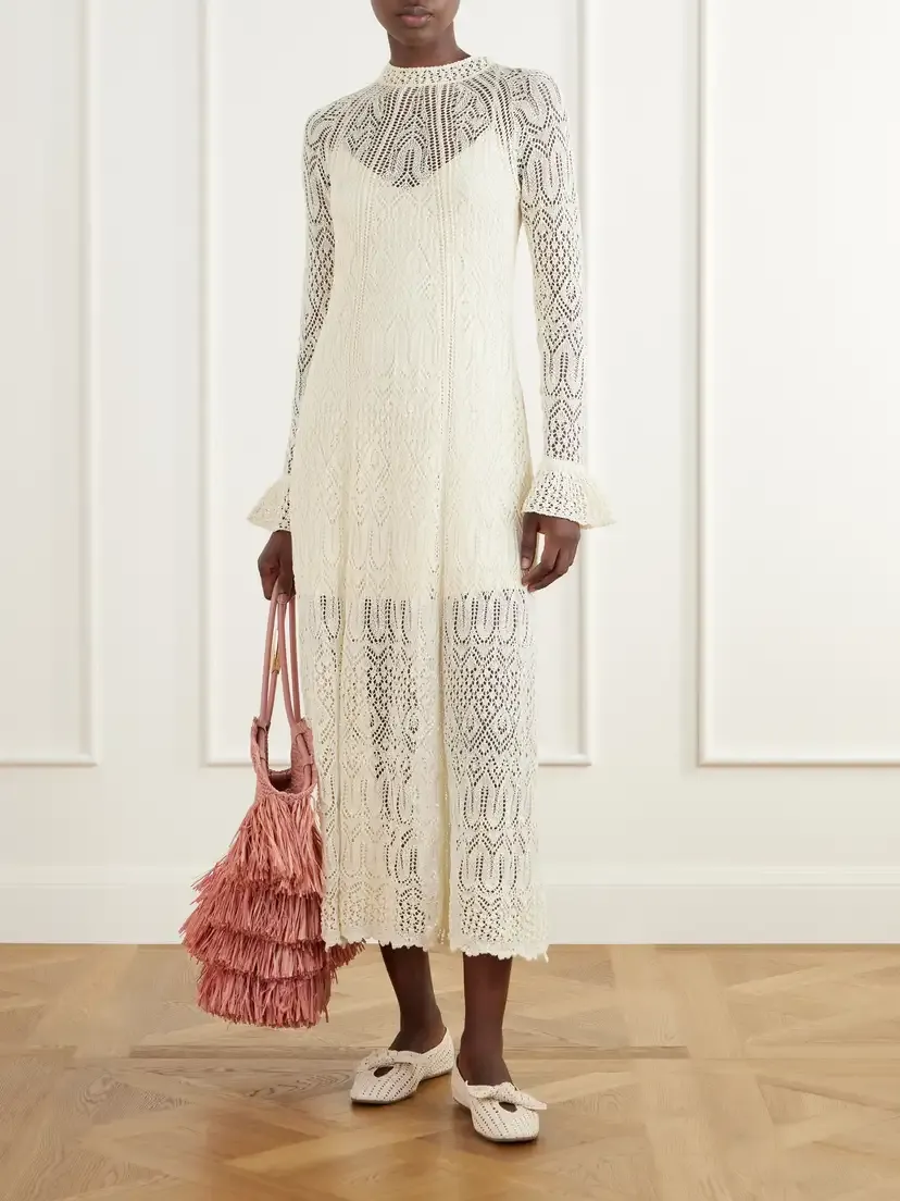 Zimmermann Fairlight Pointelle-knit Midi Dress | Thumbnail 2