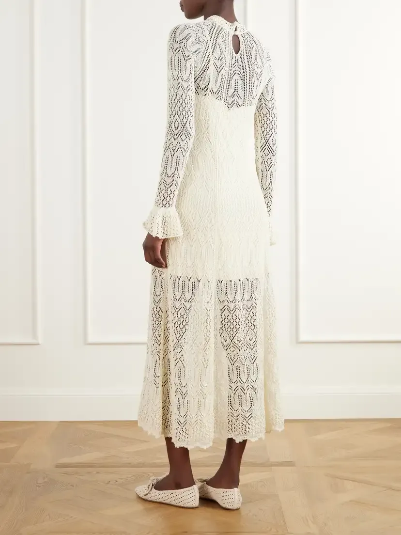 Zimmermann Fairlight Pointelle-knit Midi Dress | Thumbnail 3
