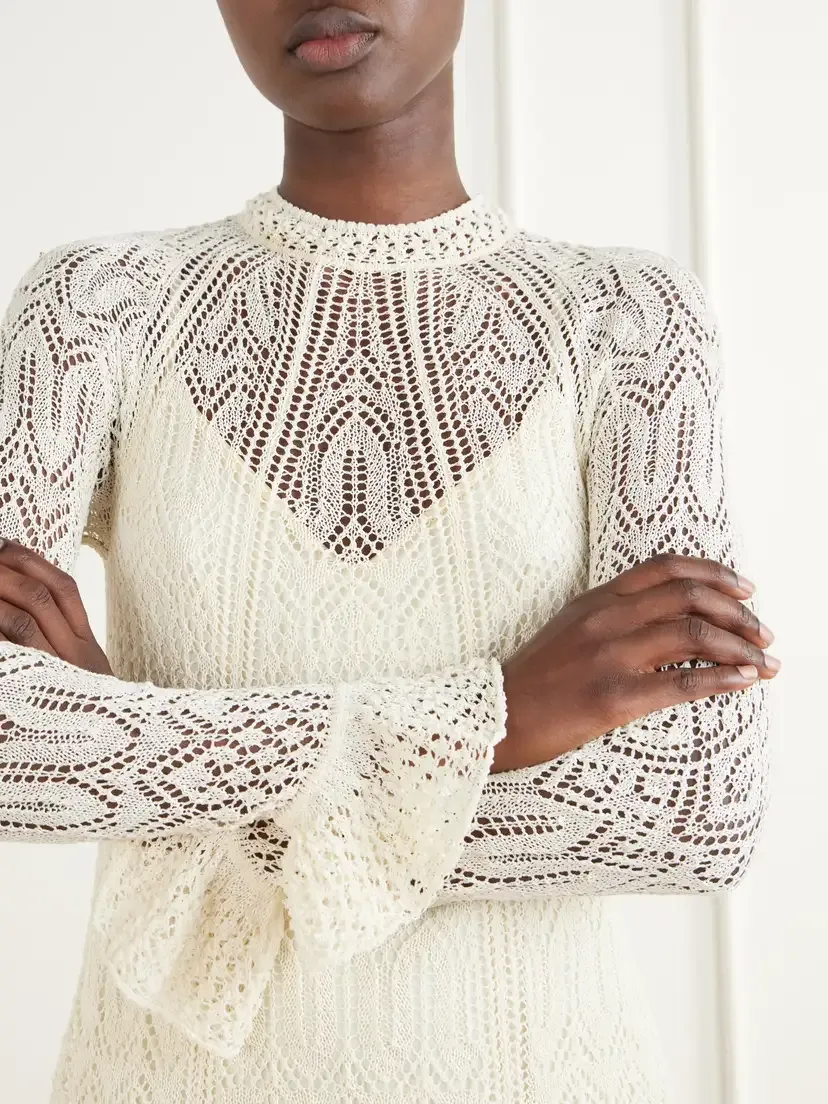 Zimmermann Fairlight Pointelle-knit Midi Dress | Thumbnail 4