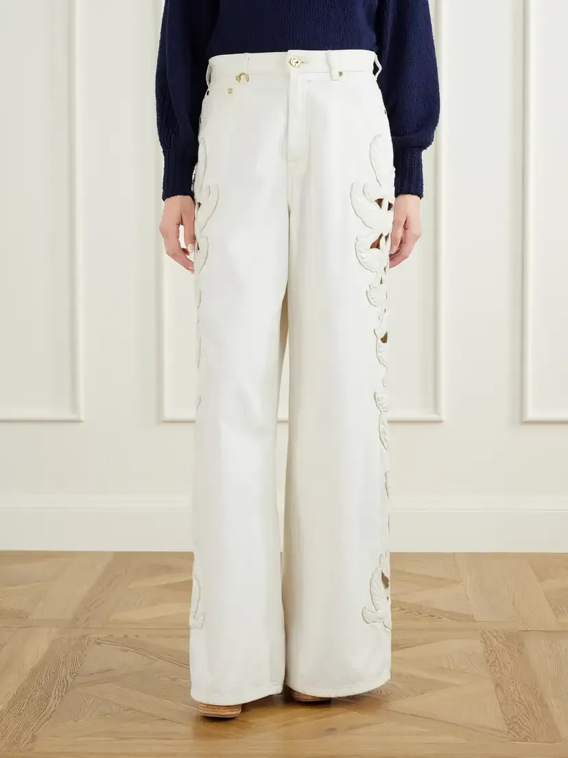 Zimmermann Appliquéd High-rise Straight-leg Jeans | Thumbnail 3