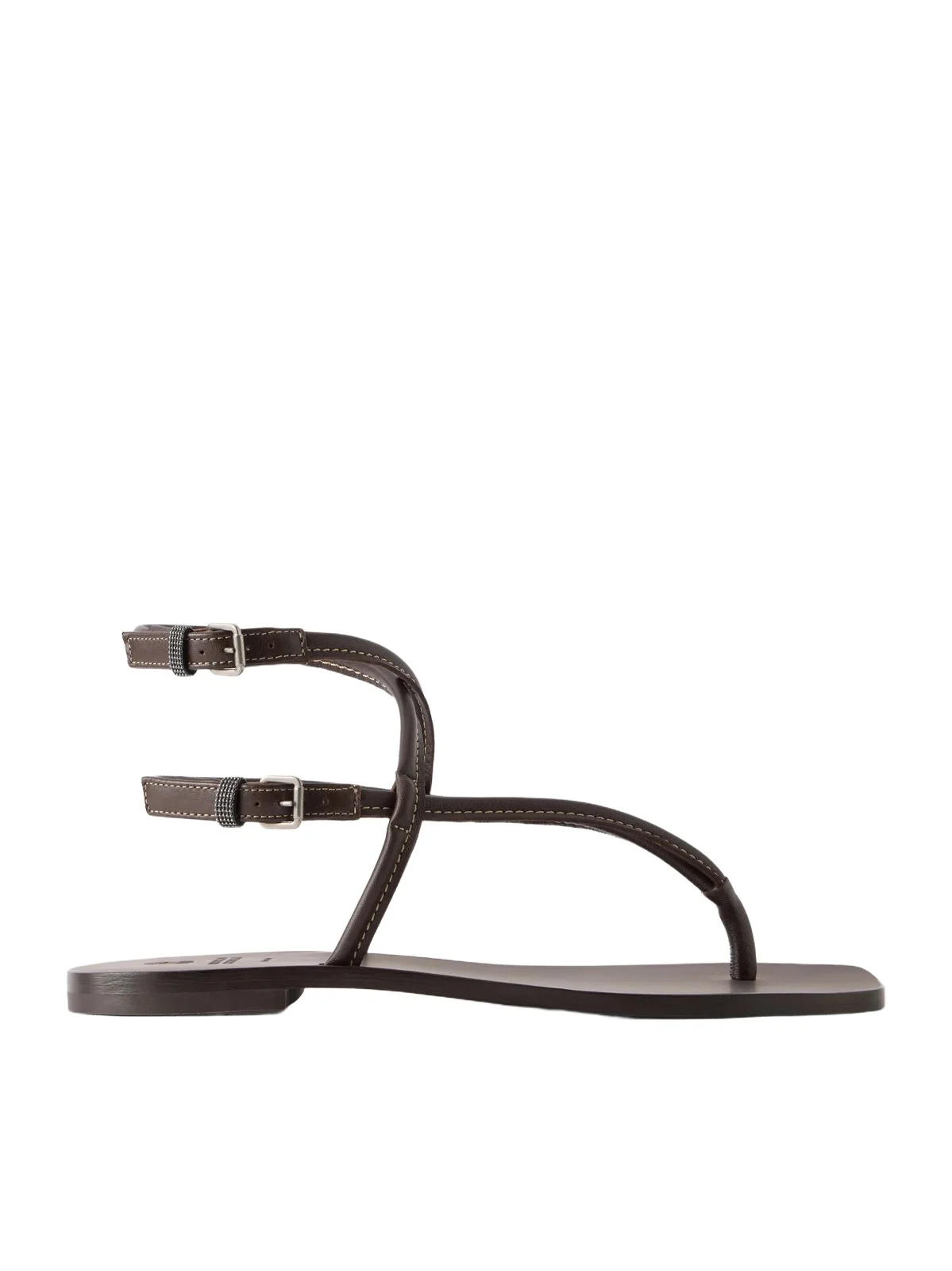 Brunello Cucinelli Leather Thong Sandals