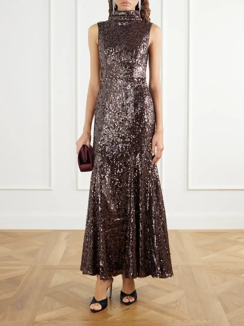 Aje Elyisian Feather-trimmed Sequined-mesh Gown | Thumbnail 2
