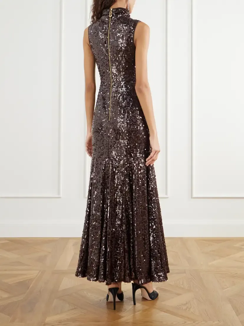 Aje Elyisian Feather-trimmed Sequined-mesh Gown | Thumbnail 4