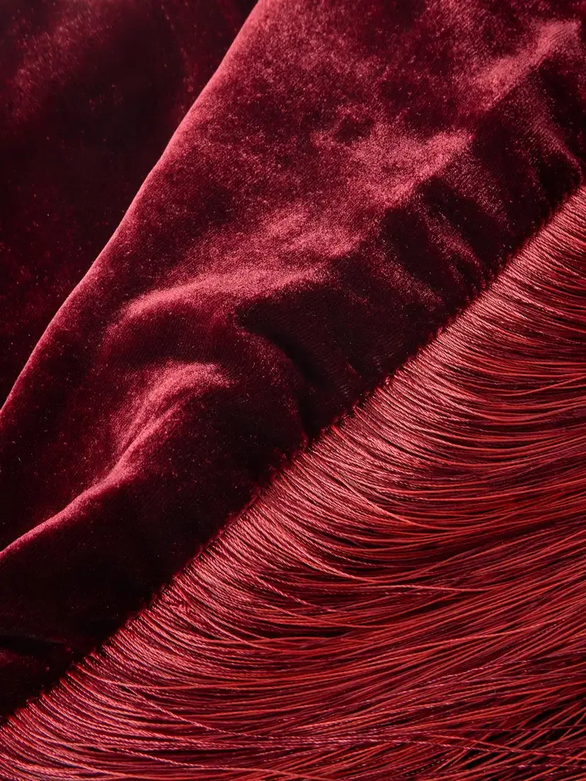 Le Sundial Ritual Bloom Opera Fringed-trimmed Velvet Scarf | Thumbnail 4 Le Sundial Ritual Bloom Opera Fringed-trimmed Velvet Scarf | Thumbnail 4