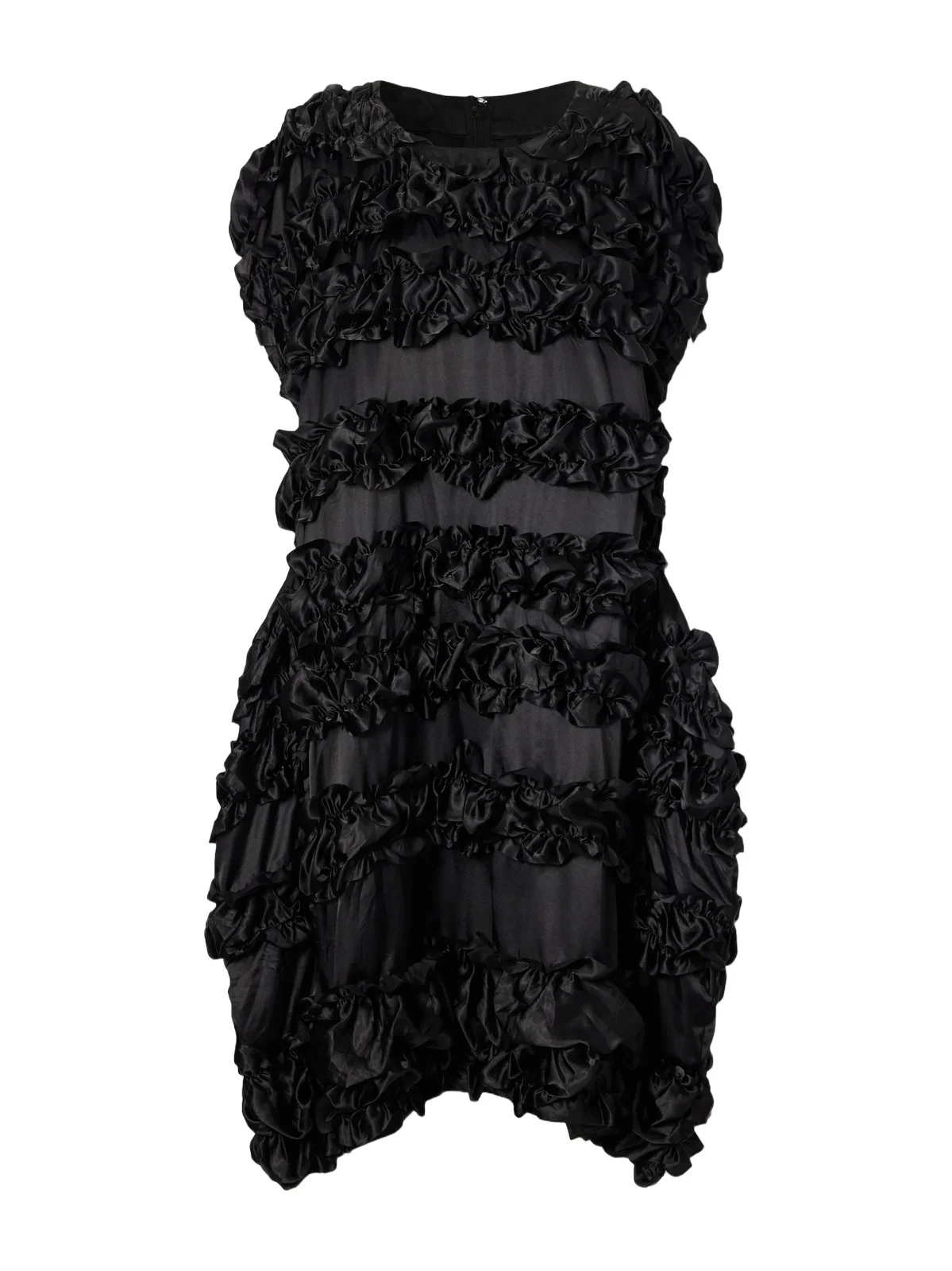 Ruffled Satin-trimmed Jersey Midi Dress Ruffled Satin-trimmed Jersey Midi Dress