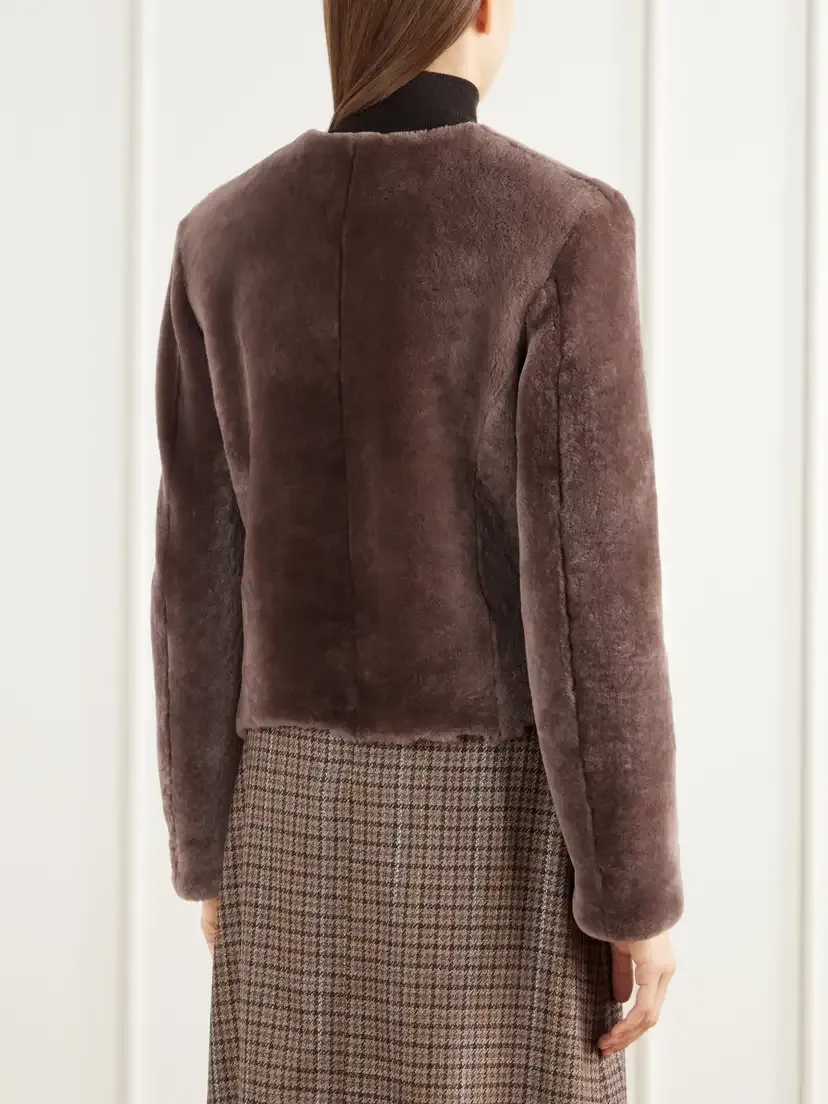 Gabriela Hearst Hemera Cropped Raw-edge Shearling Jacket | Thumbnail 4 Gabriela Hearst Hemera Cropped Raw-edge Shearling Jacket | Thumbnail 4
