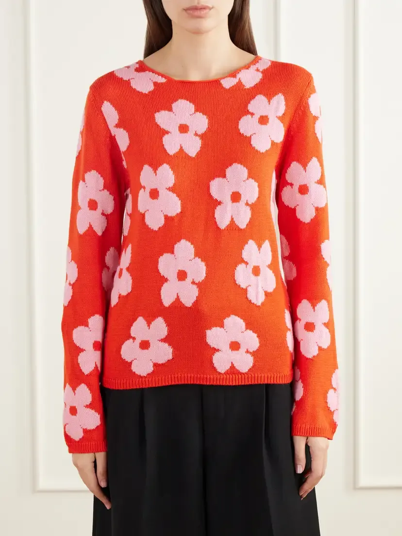 Comme des Garçons GIRL Floral-intarsia Sweater | Thumbnail 3 Comme des Garçons GIRL Floral-intarsia Sweater | Thumbnail 3
