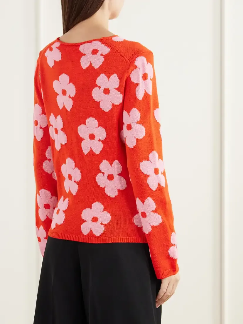 Comme des Garçons GIRL Floral-intarsia Sweater | Thumbnail 4 Comme des Garçons GIRL Floral-intarsia Sweater | Thumbnail 4