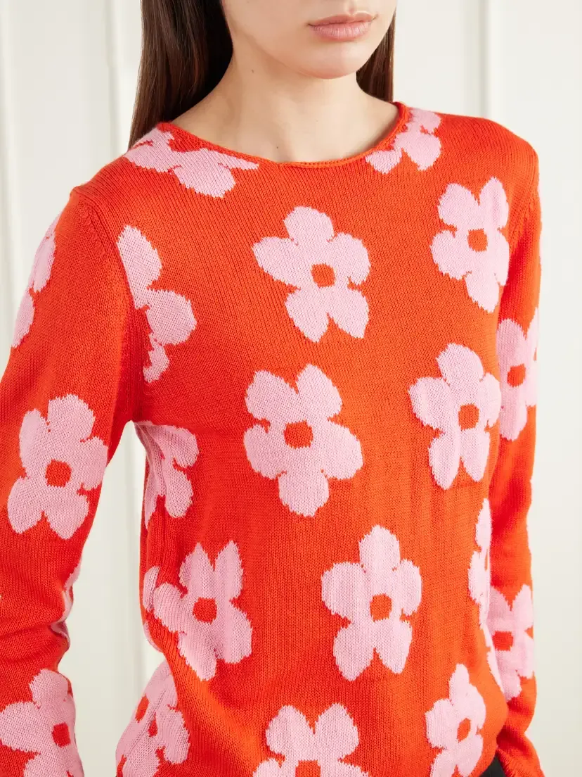 Comme des Garçons GIRL Floral-intarsia Sweater | Thumbnail 5 Comme des Garçons GIRL Floral-intarsia Sweater | Thumbnail 5