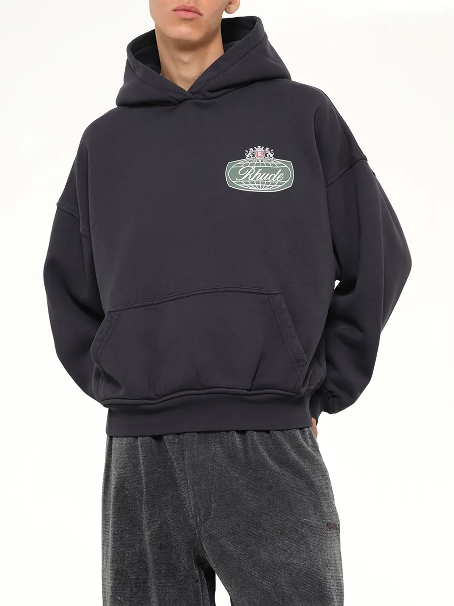 Rhude Desert Crest Hoodie in Vintage Black/silver | Thumbnail 6