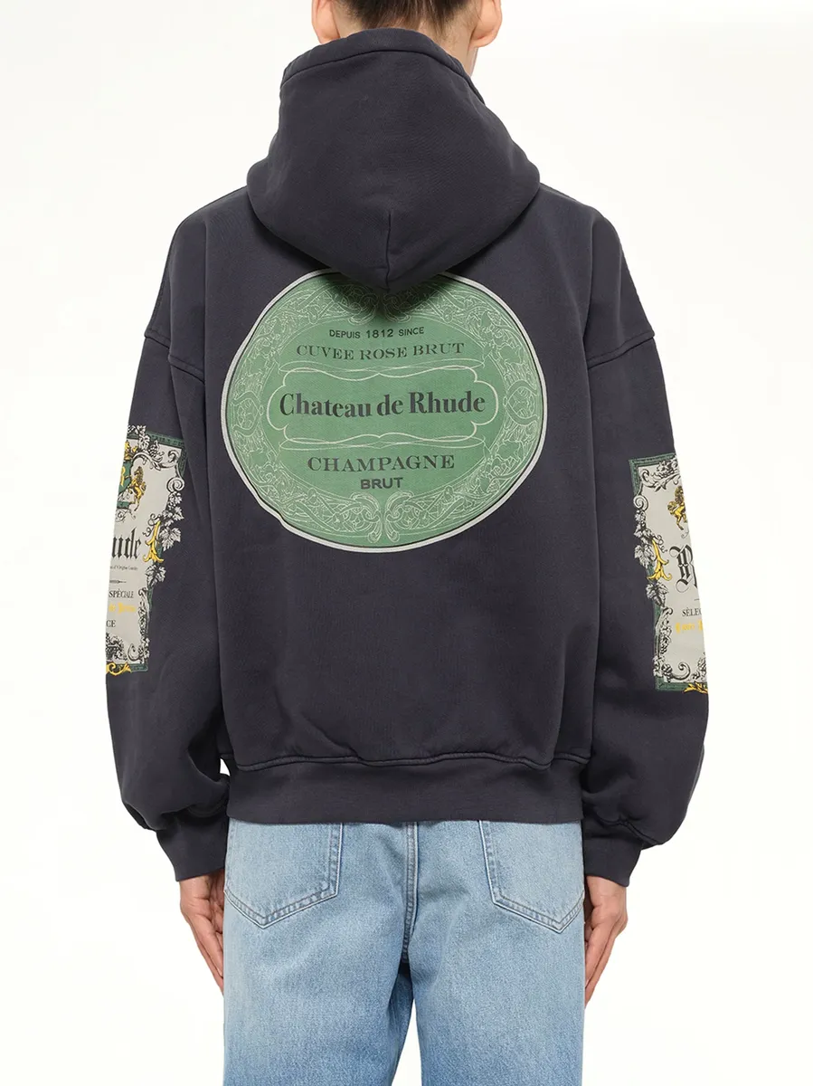 Rhude Bordeaux Reserve Zip Up Hoodie in Vintage Black/green | Thumbnail 5 Rhude Bordeaux Reserve Zip Up Hoodie in Vintage Black/green | Thumbnail 5