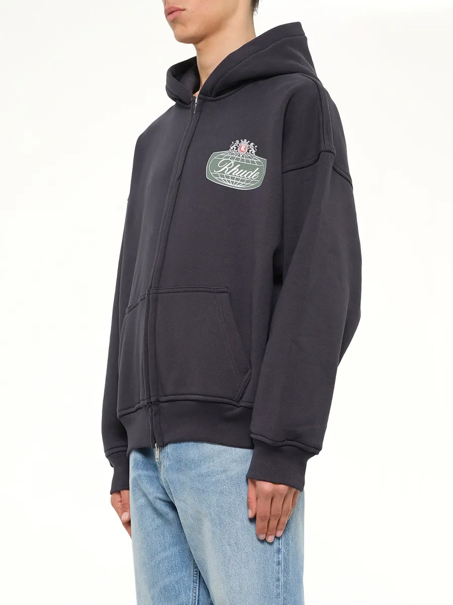 Rhude Desert Crest Zip Up Hoodie in Vintage Black/silver | Thumbnail 3 Rhude Desert Crest Zip Up Hoodie in Vintage Black/silver | Thumbnail 3