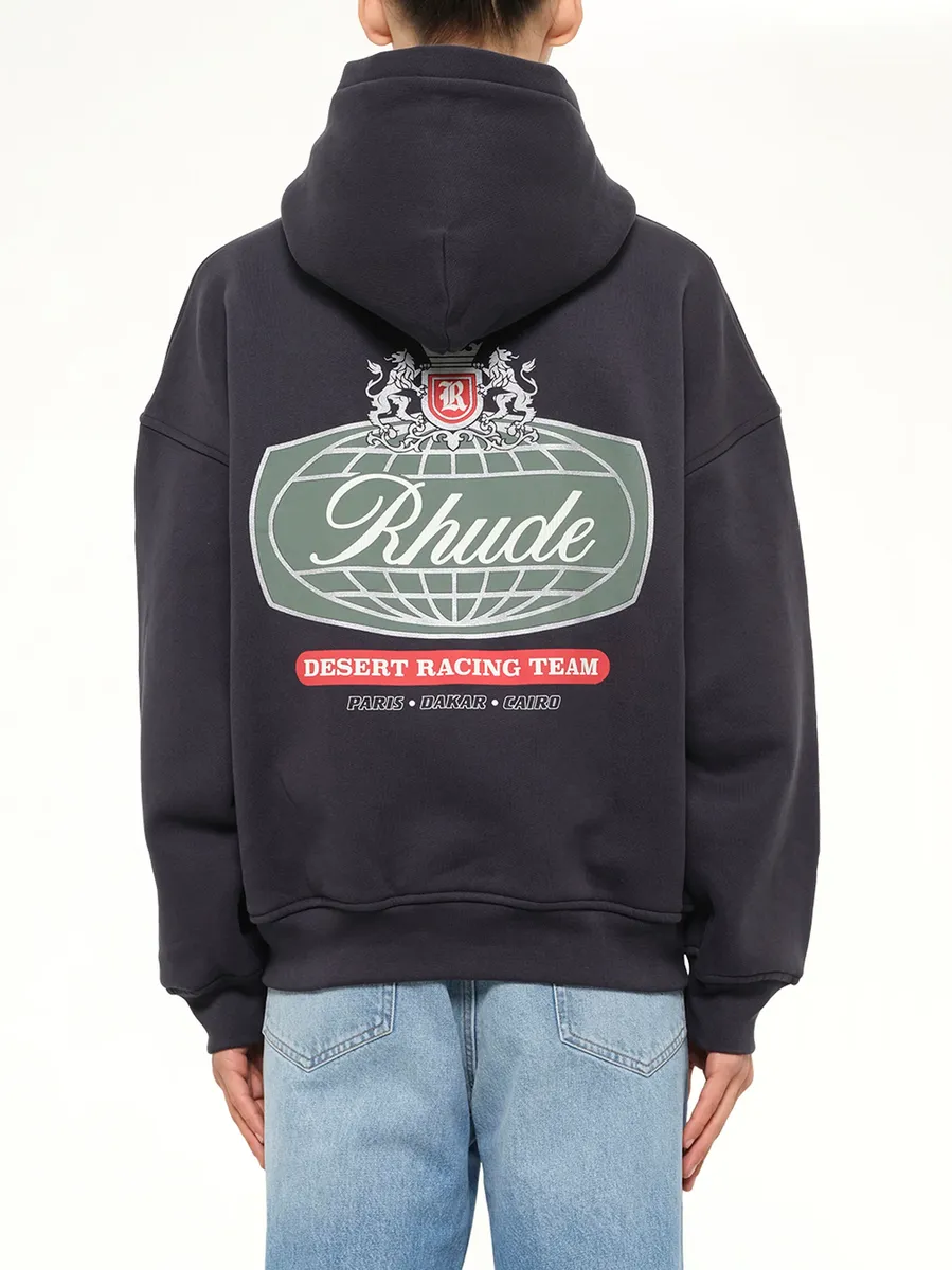 Rhude Desert Crest Zip Up Hoodie in Vintage Black/silver | Thumbnail 5 Rhude Desert Crest Zip Up Hoodie in Vintage Black/silver | Thumbnail 5