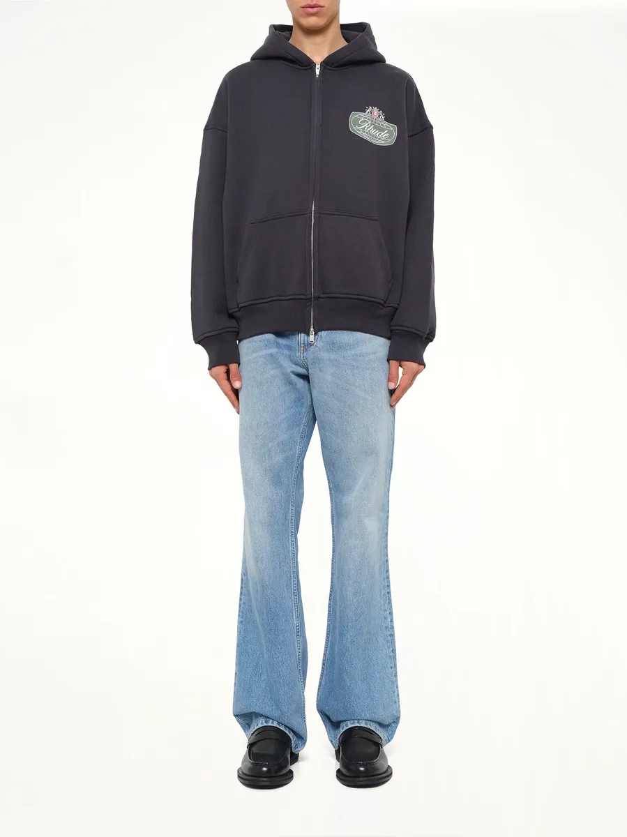 Rhude Desert Crest Zip Up Hoodie in Vintage Black/silver | Thumbnail 7 Rhude Desert Crest Zip Up Hoodie in Vintage Black/silver | Thumbnail 7