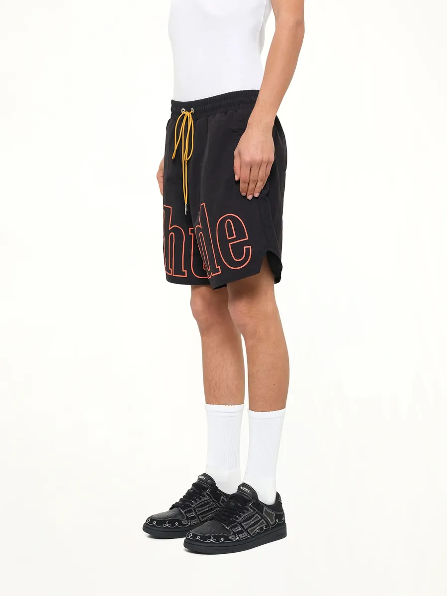 Rhude Logo Track Short in Black/orange | Thumbnail 3 Rhude Logo Track Short in Black/orange | Thumbnail 3