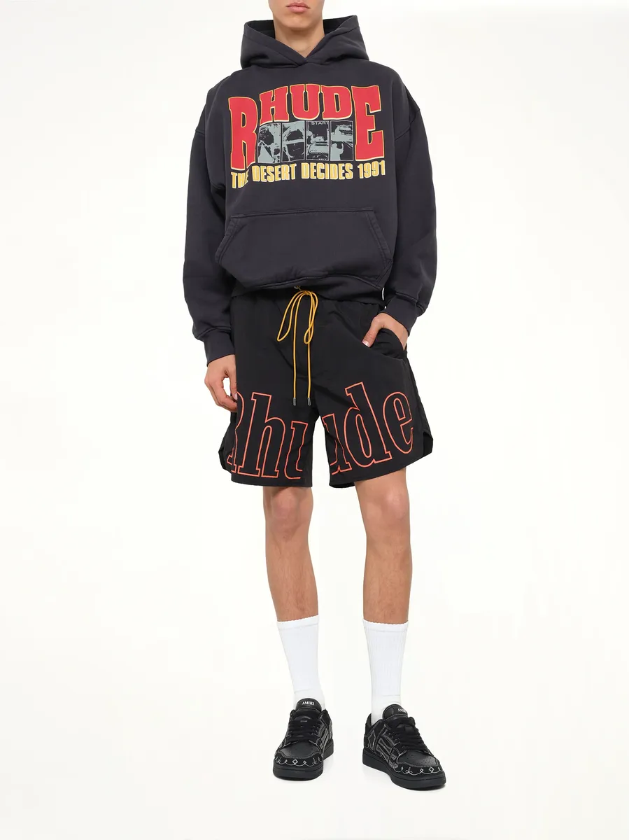 Rhude Logo Track Short in Black/orange | Thumbnail 4 Rhude Logo Track Short in Black/orange | Thumbnail 4