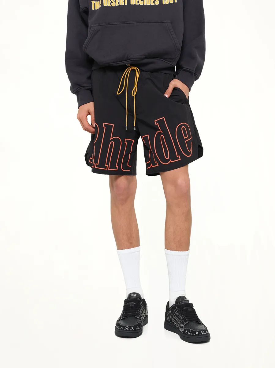 Rhude Logo Track Short in Black/orange | Thumbnail 6 Rhude Logo Track Short in Black/orange | Thumbnail 6