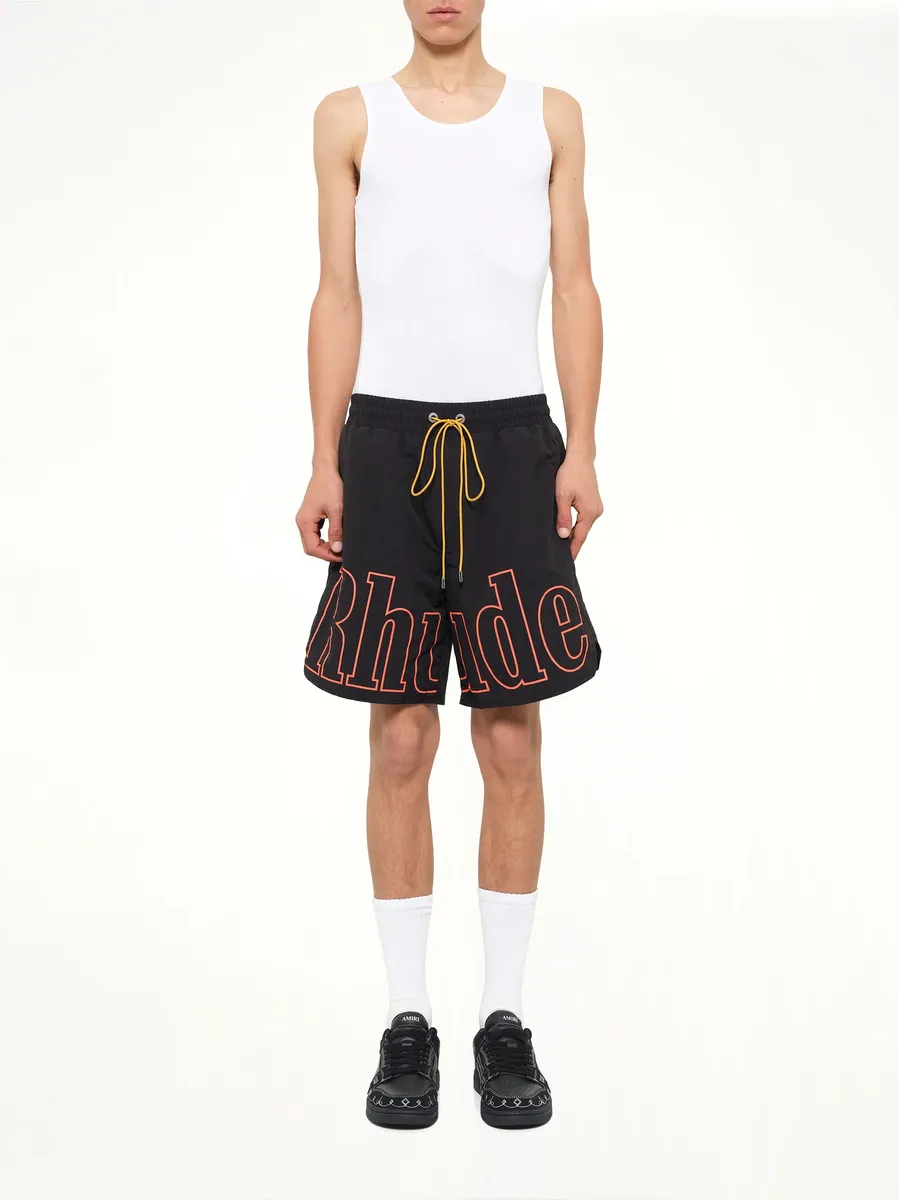 Rhude Logo Track Short in Black/orange | Thumbnail 7 Rhude Logo Track Short in Black/orange | Thumbnail 7