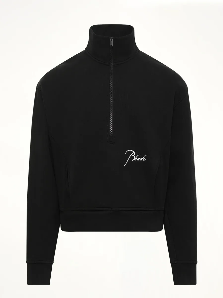 Rhude Classique Half Zip Sweatshirt in Black/white | Thumbnail 2 Rhude Classique Half Zip Sweatshirt in Black/white | Thumbnail 2