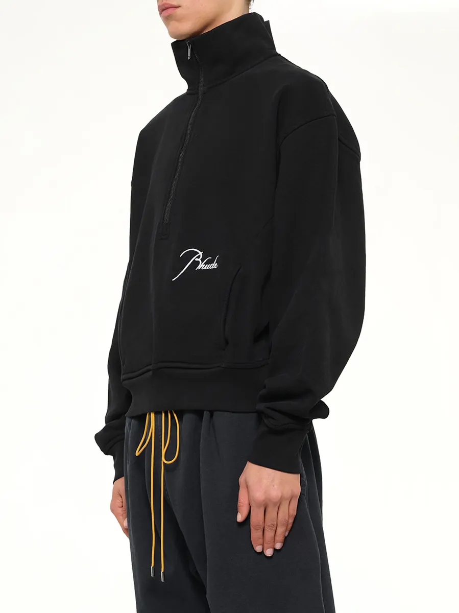 Rhude Classique Half Zip Sweatshirt in Black/white | Thumbnail 3 Rhude Classique Half Zip Sweatshirt in Black/white | Thumbnail 3