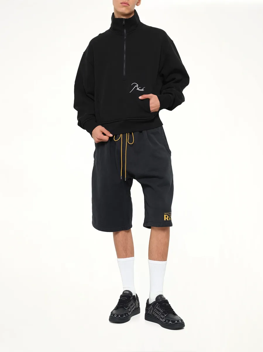 Rhude Classique Half Zip Sweatshirt in Black/white | Thumbnail 4 Rhude Classique Half Zip Sweatshirt in Black/white | Thumbnail 4
