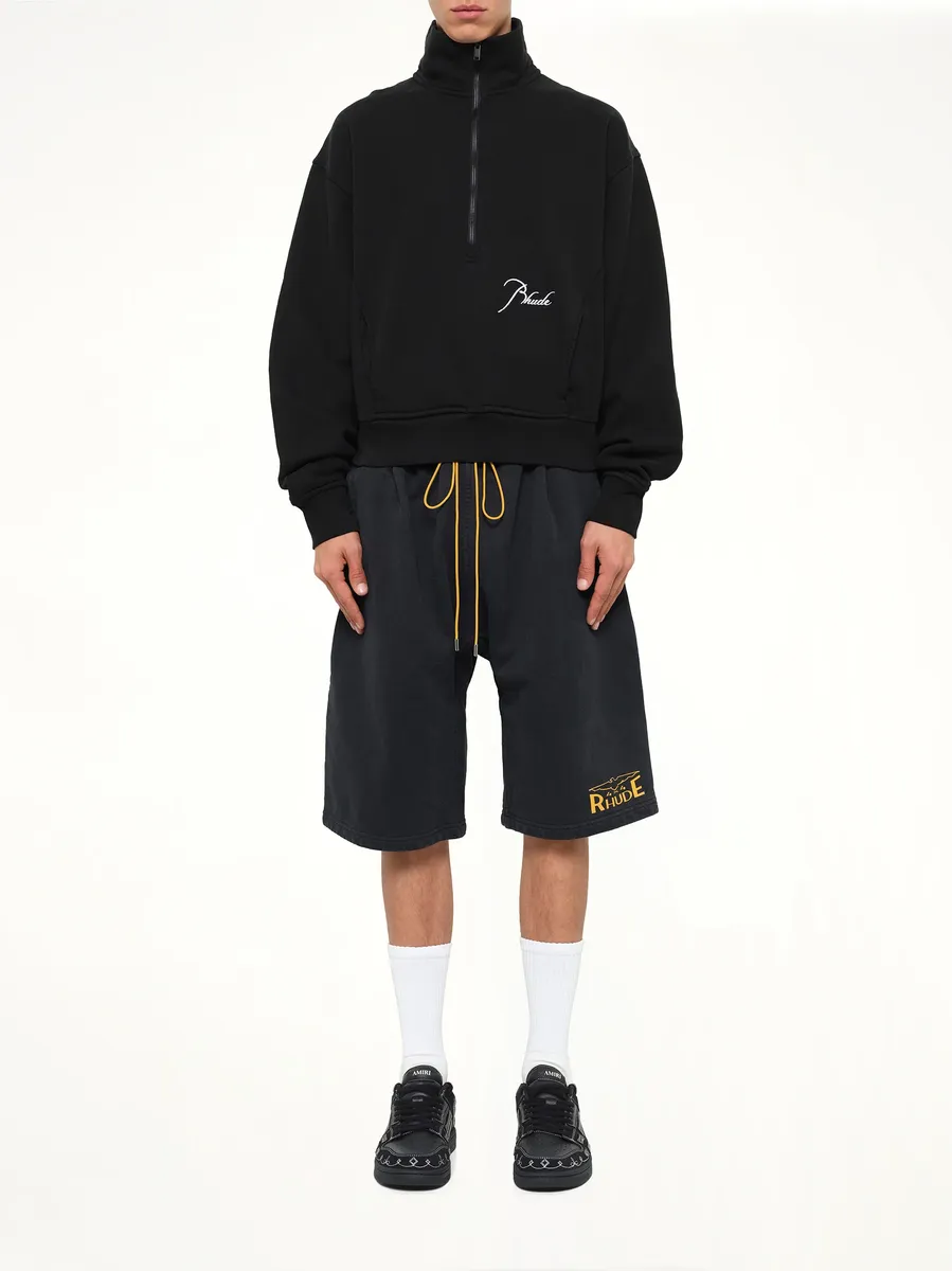 Rhude Classique Half Zip Sweatshirt in Black/white | Thumbnail 7 Rhude Classique Half Zip Sweatshirt in Black/white | Thumbnail 7