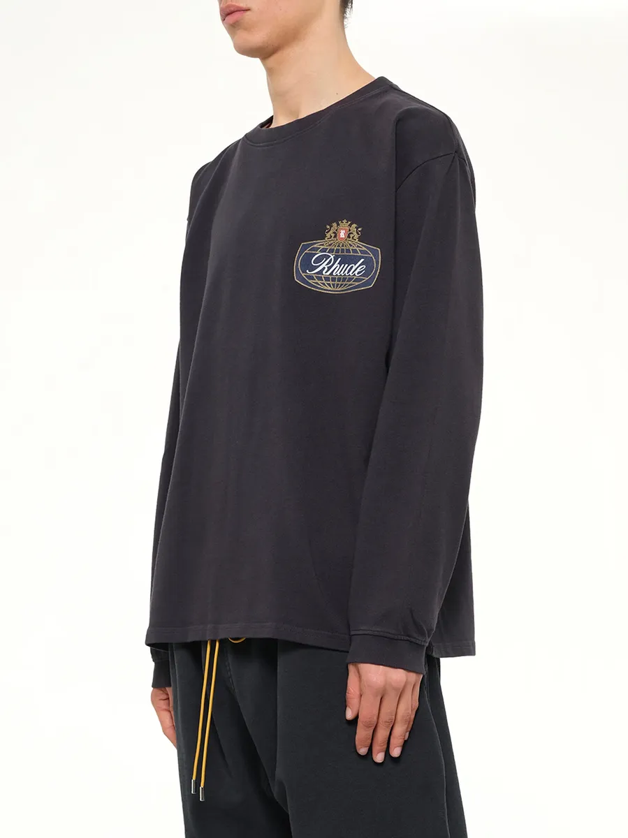 Rhude Safari Crest LS T-shirt in Vintage Black | Thumbnail 3 Rhude Safari Crest LS T-shirt in Vintage Black | Thumbnail 3