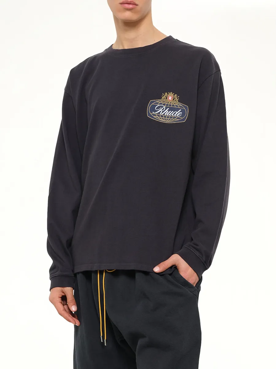 Rhude Safari Crest LS T-shirt in Vintage Black | Thumbnail 6 Rhude Safari Crest LS T-shirt in Vintage Black | Thumbnail 6